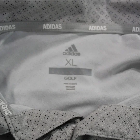 Adidas Golf‎ Polo Shirt Mens XL Gray Pattern Short Sleeve Casual Athletic - Picture 2 of 8